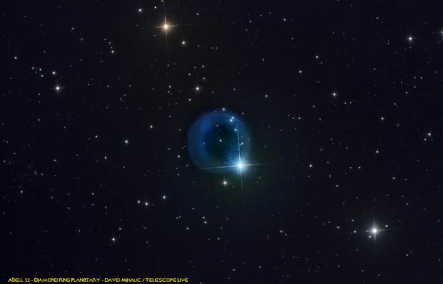 UPDATED with OIII data - Abell 33 - Diamond Ring Planetary Nebula in the constellation Hydra