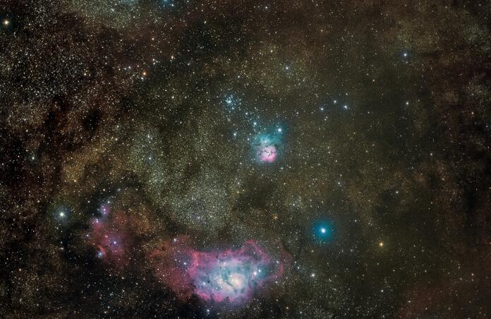 Widefield view M8 and M20