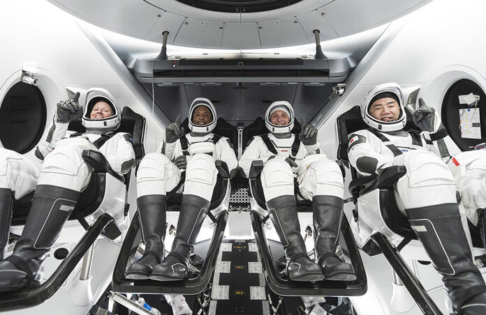 Crew-1 Astronauts in Resilience Capsule