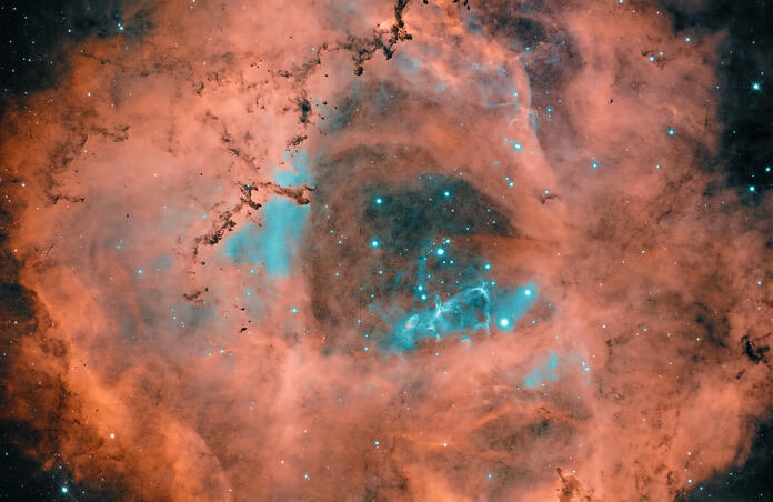 Rosette Nebula in HOO and SHO