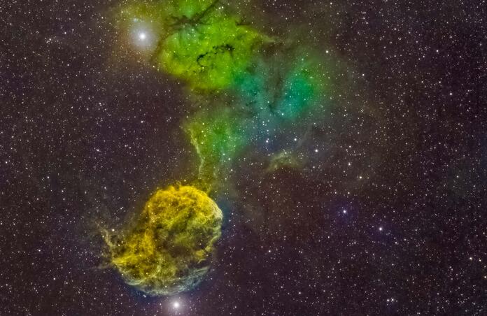 Jellyfish Nebula IC 443 in HSO Cropped