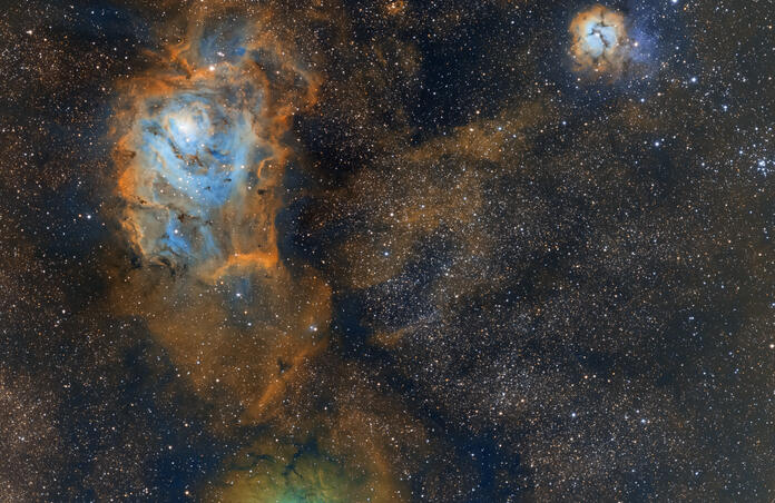 The Lagoon and Trifid Nebula
