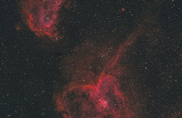 Open Star Cluster & Heart & Soul Nebulae