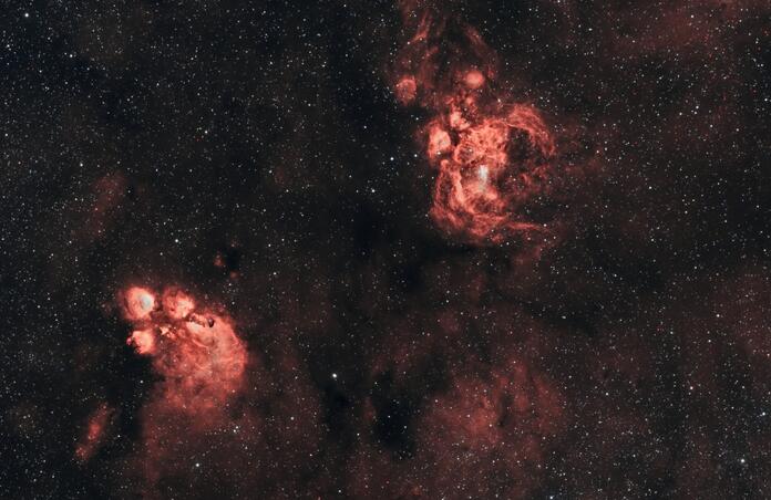 The Cat's Paw & Lobster Claw Nebula
