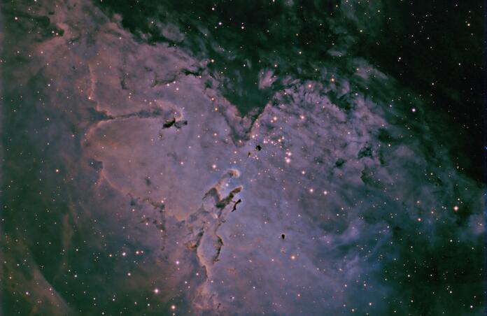 Eagle Nebula (Messier 16) in various arrangements of Ha,Sii and Oiii