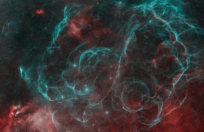 Vela Supernova Remnant and Pencil Nebula