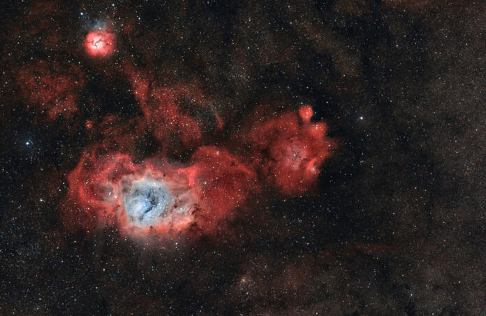 NGC 6559, Trifid, and Lagoon Nebulas 