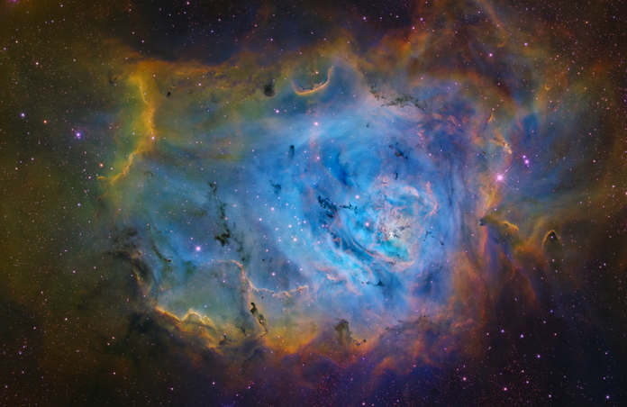 Lagoon Nebula in Narrowband Colors