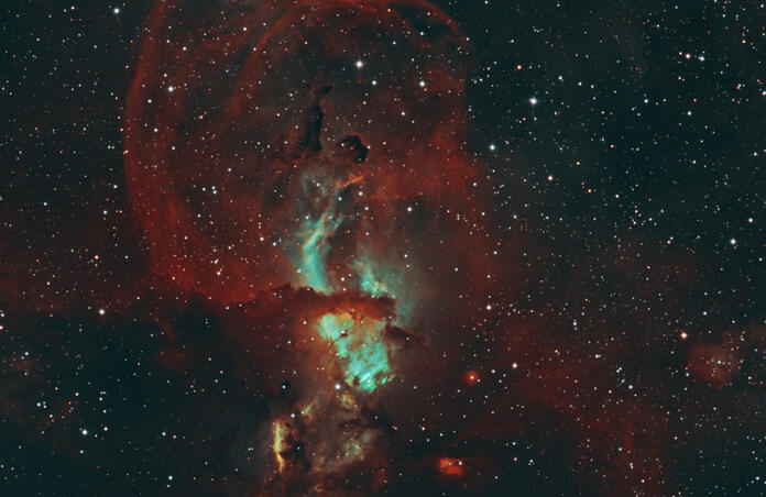 Statue of Liberty Nebula (NGC 3576)