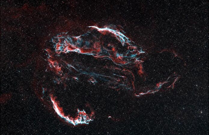 Veil Nebula by Cameron Caldwel. HOO palette.