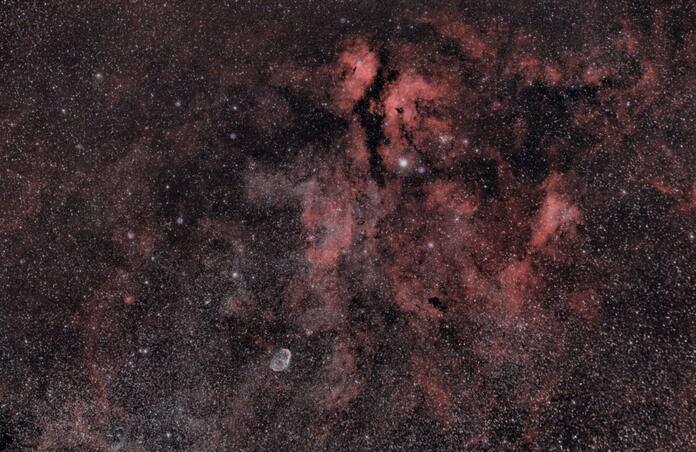 Crescent Nebula with Wide Field  