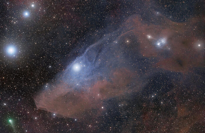 C2017 K2 and the Blue Horse Head Nebula