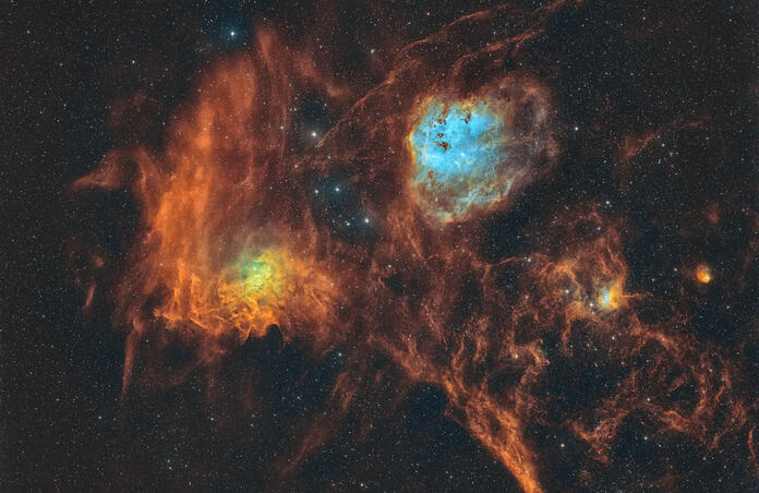 IC 405 (Flaming Star) & IC 410 (Tadpoles Nebula)