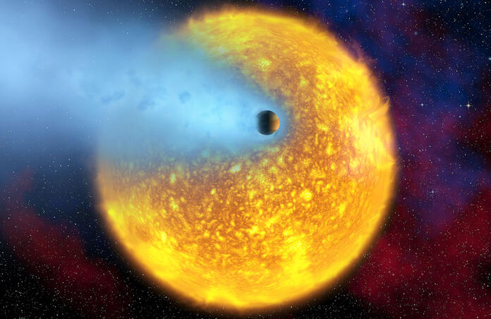 Artists impression of a planet in the process of vaporisation