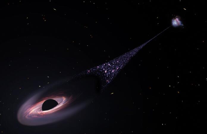 Artists impression of the runaway black hole