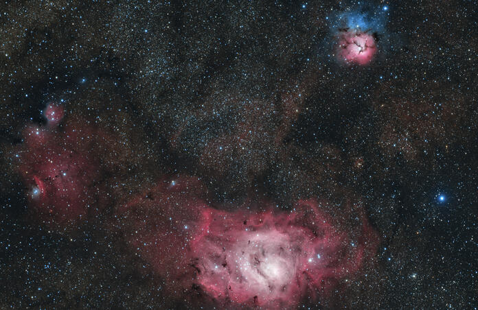 M8 & M20 in HaLRGB - Lagoon and Trifid Nebulae