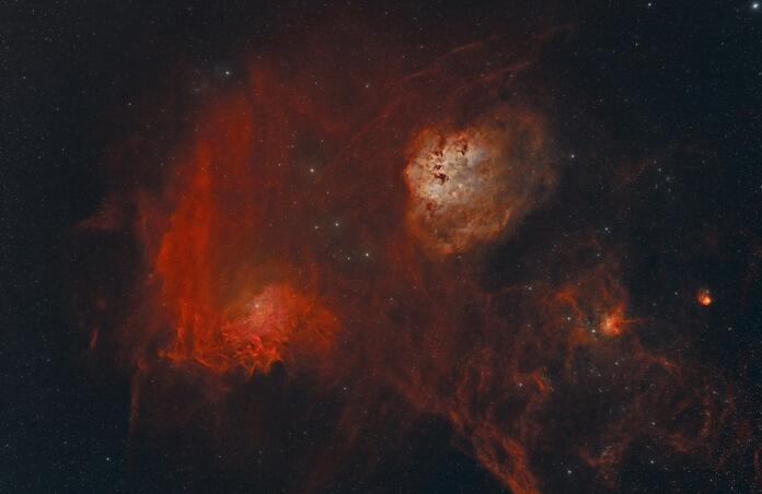 Auriga nebulae - IC410, IC405 & Friends (HOO)