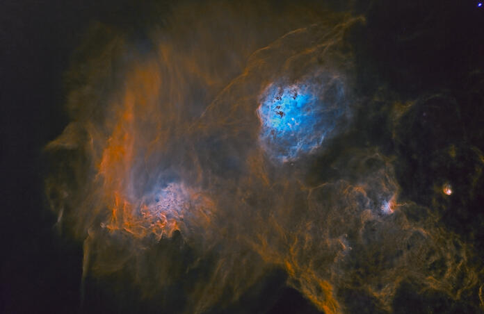 Auriga nebulae - IC410, IC405 & Friends (SHO)