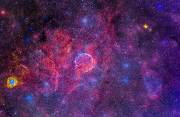 Abell 85 - Supernova Remnant SHO (v2, different color palette)
