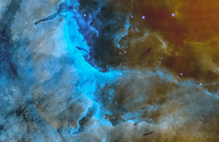 PILLARS AND DUST IN THE PELICAN NEBULA
