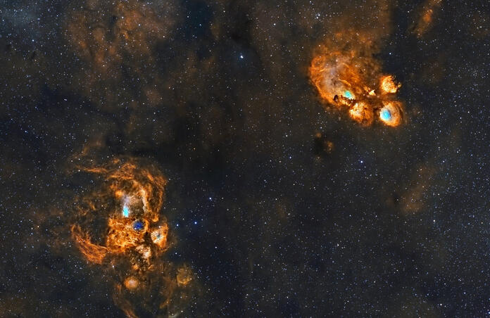 NGC6357 + NGC6334 (Custom SHO Blend)