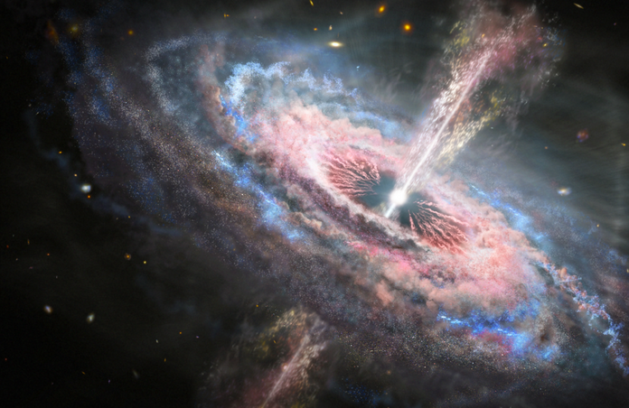 Depiction of a quasar
