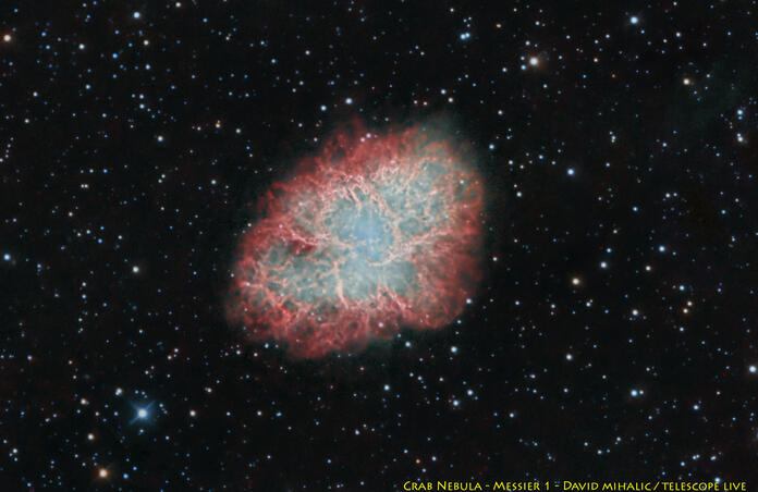 Crab Nebula (Messier 1) in HaLRGB