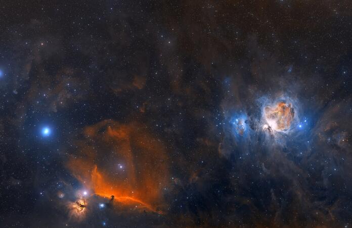 The Great Orion complex (RGB, HOO)