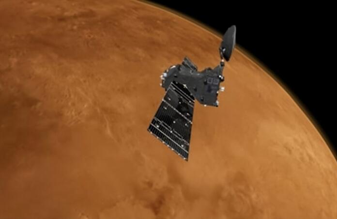 Martian orbiter in orbit around Mars