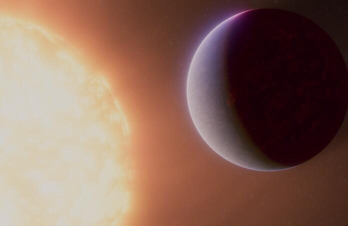 Artists impression of 55 Cancri e system