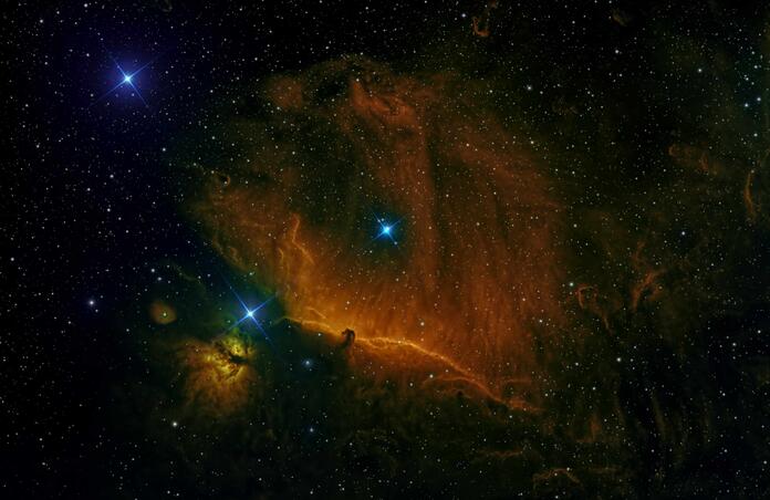 Horsehead and flame nebula