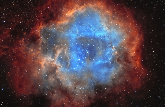 NGC2237 - Rosette Nebula - Blue fire palette