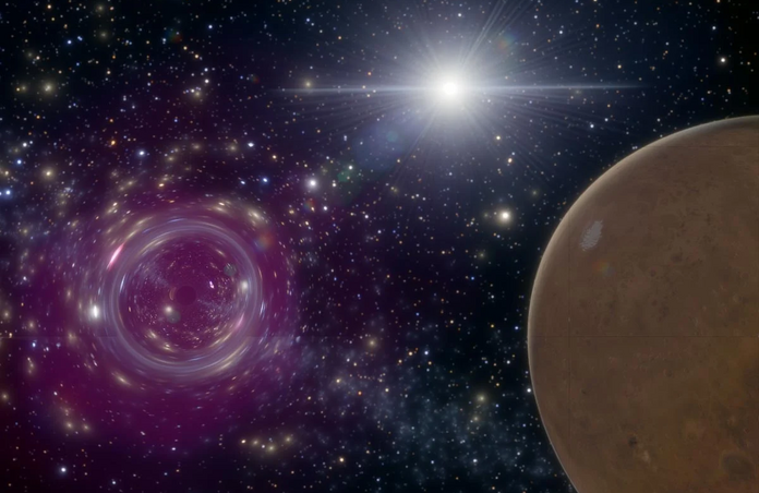 primordial black hole flying past mars