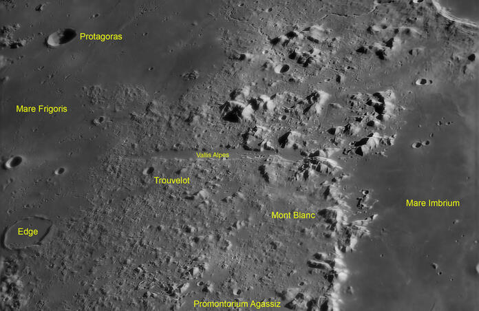 Vallis Alpes region of the Moon