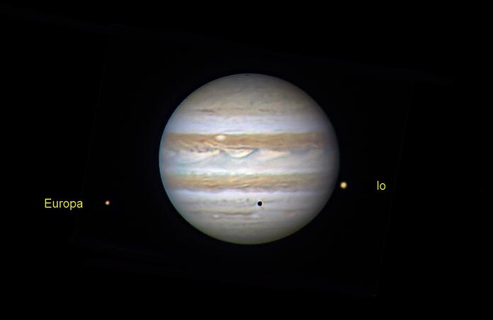 Jupiter with Europa and Io  25-Aug-2024