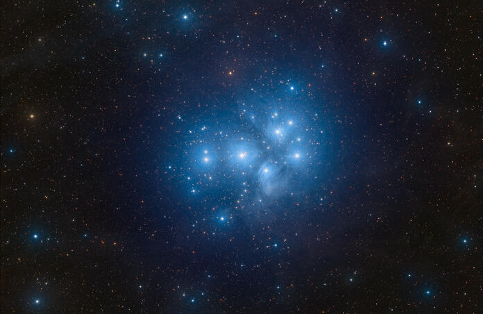 Pleiades - Messier 45, ~28hrs. exp.