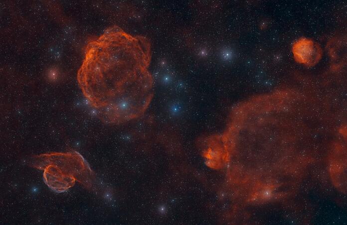 Sh2-223, Sh2-224, Sh2-225, Sh2-227 (SHO)