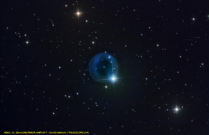 UPDATED with OIII data - Abell 33 - Diamond Ring Planetary Nebula in the constellation Hydra