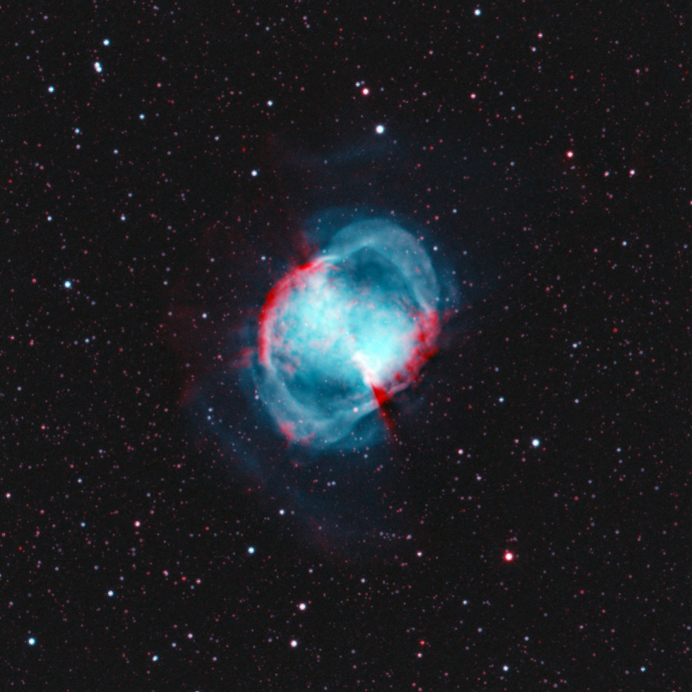 The Dumbbell Nebula in HOO | Telescope Live