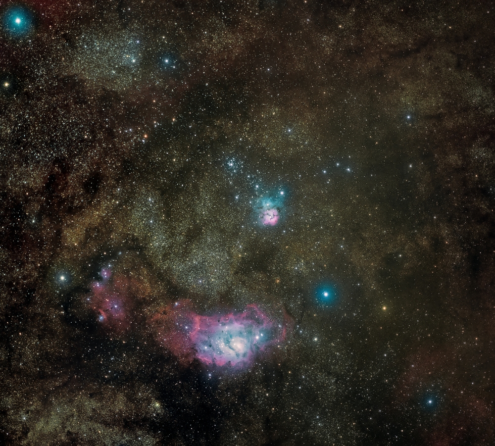 Widefield view M8 and M20