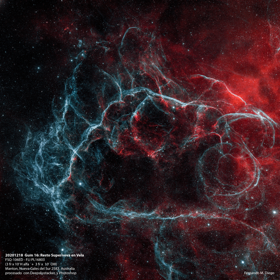 Gum 16 - Vela Supernova Remnant 