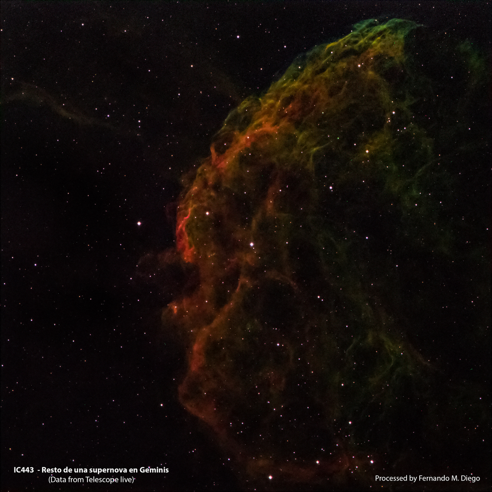 IC443 - Supernova remnant in Gemini