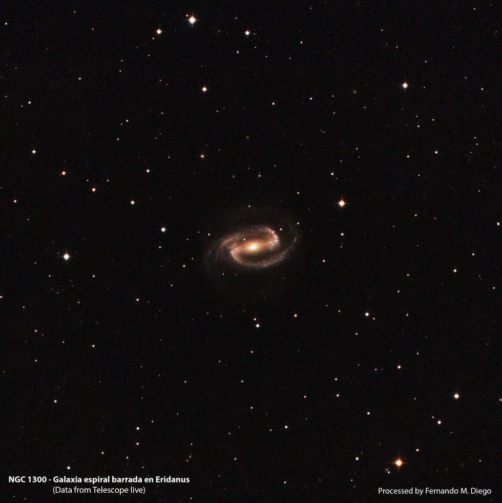 NGC1300 - Barred spiral galaxy in Eridanus