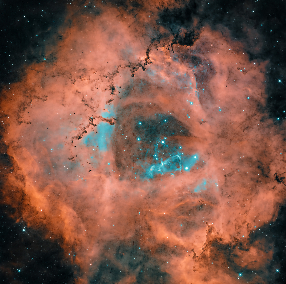 Rosette Nebula in HOO and SHO