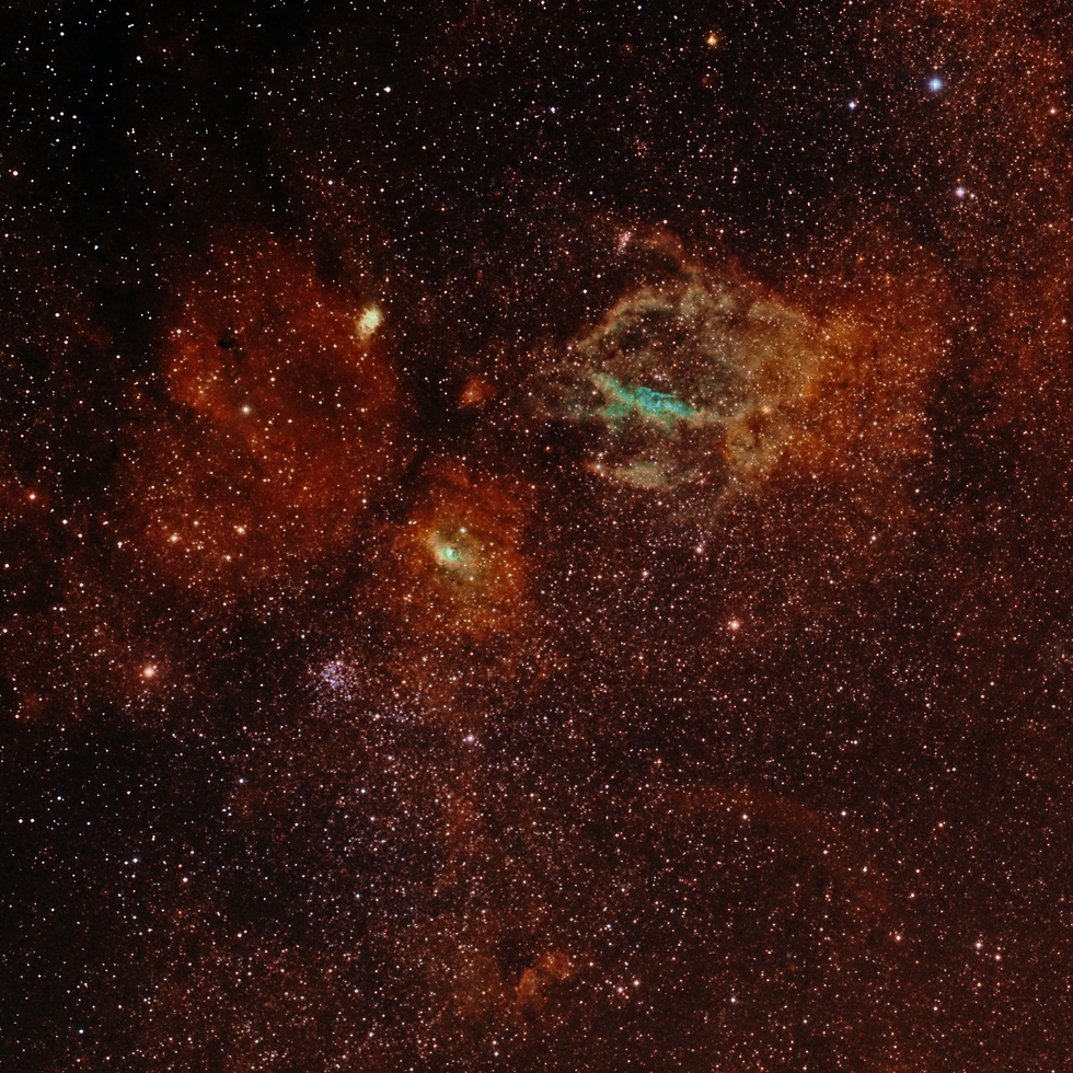 Lobster Claw, Bubble Nebula, and M52