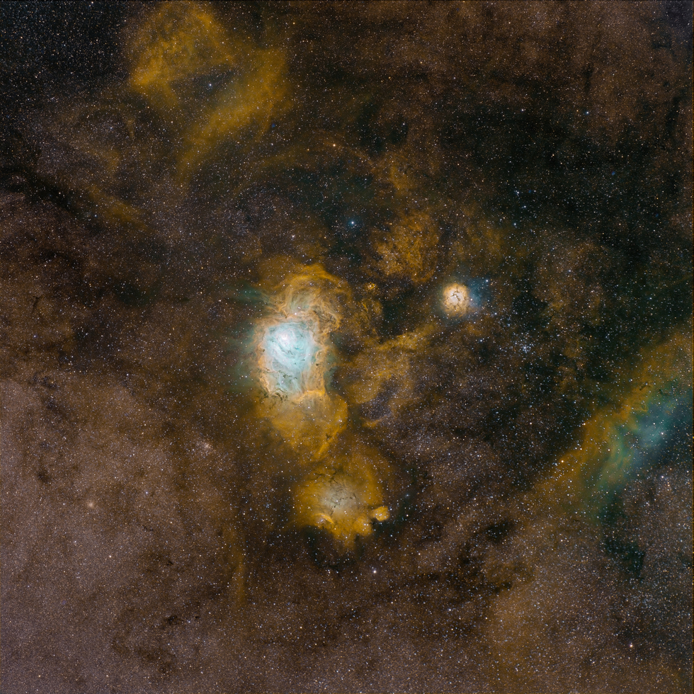 Lagoon nebula in HSO and HOO