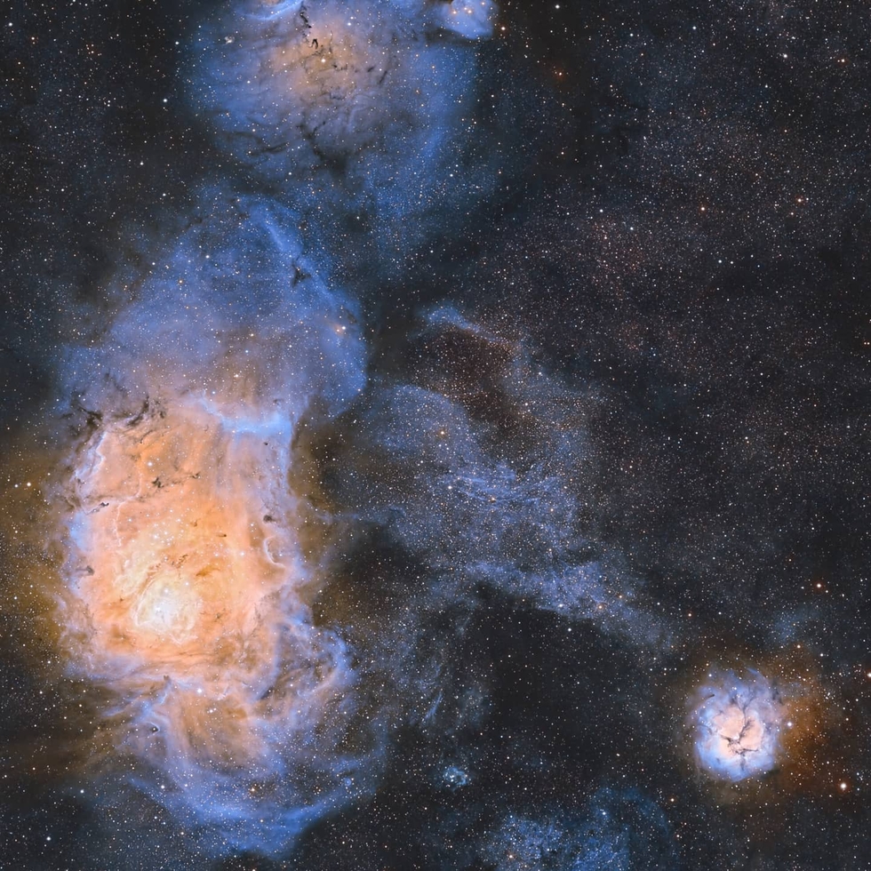 M8/20 Lagoon and trifid nebulae