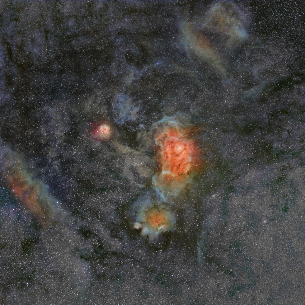 The Lagoon and Trifid Nebulea