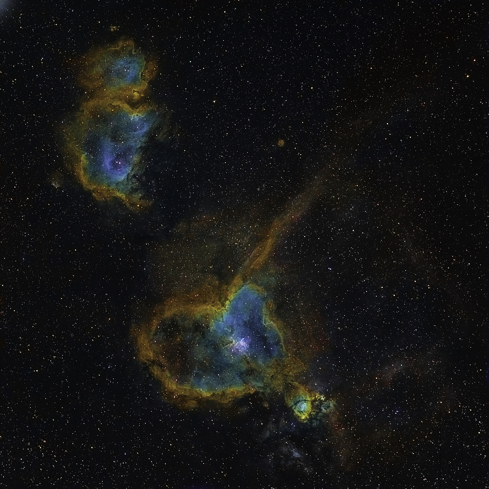 NGC 1027 - Heart and Soul Nebula in SHO