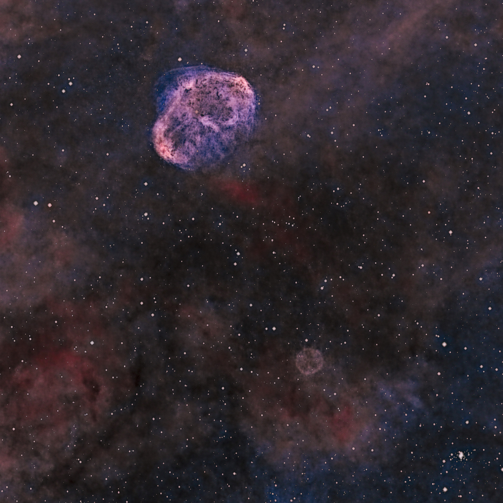 Crescent and Soap Bubble Nebula
